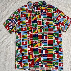 Men’s F21 Button Down Flag Polo